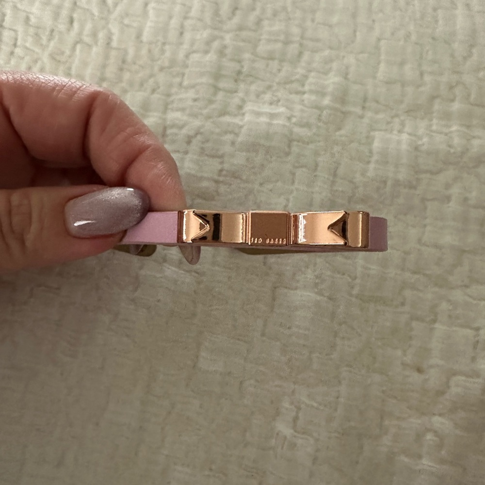 Ted Baker Pink and roseGold Bracelet with Geometric bow Design